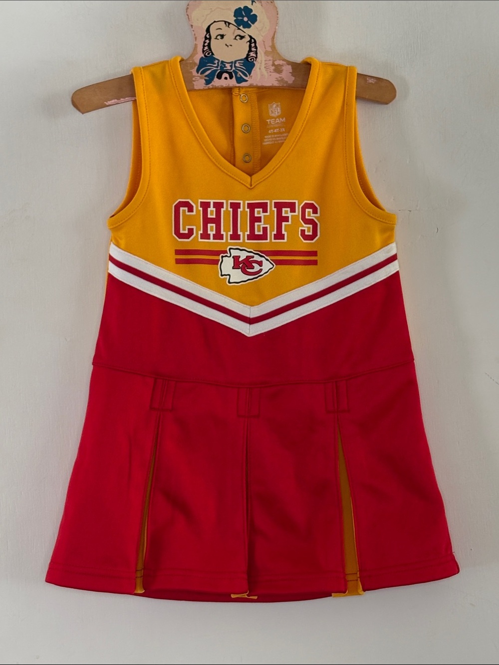 NFL Kansas City Chiefs red gold cheerleader outfit Size 4T
